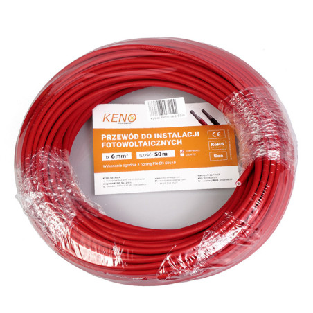 Przewod KENO 6mm czerwony 50m
