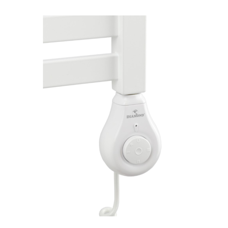 Elektroniczna grzałka do grzejników łazienkowych z termostatem, DROP biała 600 W