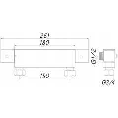 BATERIA TERMOSTATYCZNA NATRYSKOWA NATYNKOWA 2 OTW. EN 1111, BARBADOS CUBIC CHROM