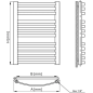 Grzejnik łazienkowy GR2, wymiary 400x750, 12-żeberek, MOC-258W, TYP.GŁP-14/32
