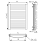 Grzejnik łazienkowy GR2, wymiary 470x1120, 19-żeberek, MOC 455W. TYP.GŁP-20/40
