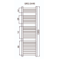 Grzejnik łazienkowy GR2, wymiary 470x1350, 23-żeberek, MOC 541W. TYP.GŁP-24/40