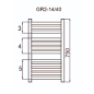 Grzejnik łazienkowy GR2, wymiary 470x750, 12-żeberek, MOC-294W. TYP.GŁP-14/40