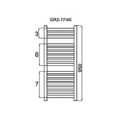Grezjnik łazienkowy GR2, wymiary 470x940,16-żeberek, MOC-382W. TYP.GŁP-17/40