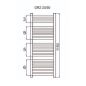Grzejnik łazienkowy GR2, wymiary 570x1150, 19-żeberek, MOC 556W. TYP.GŁP-20/50 KOLOR ANTRACYT