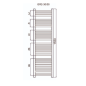 Grzejnik łazienkowy GR2, wymiary 570x1550, 26-żeberek, MOC-820W. TYP.GŁP-30/50