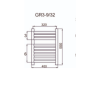 Grzejnik łazienkowy GR3, wymiary 400x550, 9-żeberek, MOC-196W