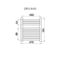 Grzejnik łazienkowy GR3, wymiary 470x550, 9-żeberek, MOC-228W Grzejnik łazienkowy GR3, wymiary 470x550, 9-żeberek, MOC-228W