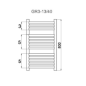 Grzejnik łazienkowy GR3, wymiary 470x800, 13-żeberek, MOC-327W Grzejnik łazienkowy GR3, wymiary 470x800, 13-żeberek, MOC-327W